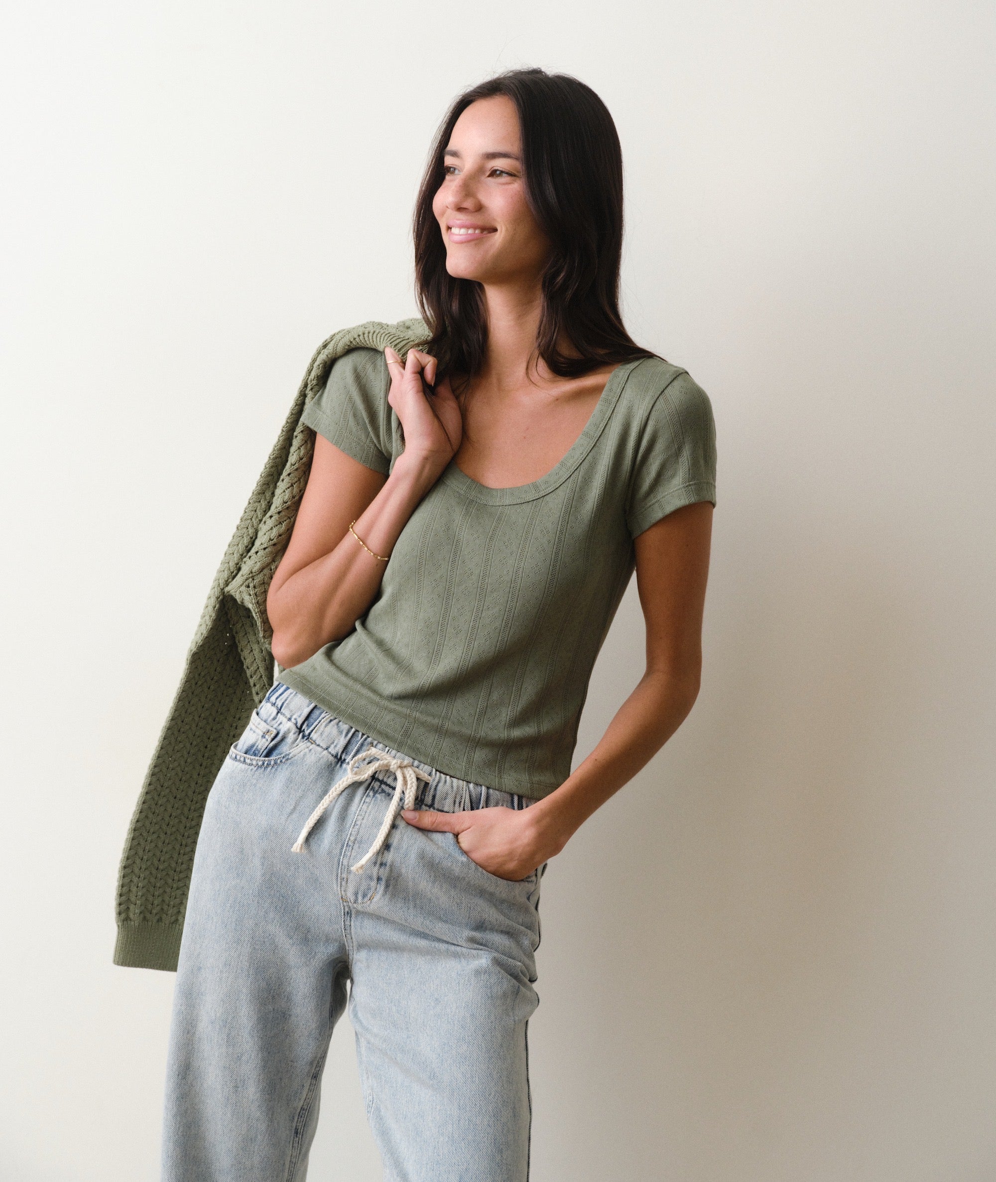 Lexi Pointelle Scoop Tee