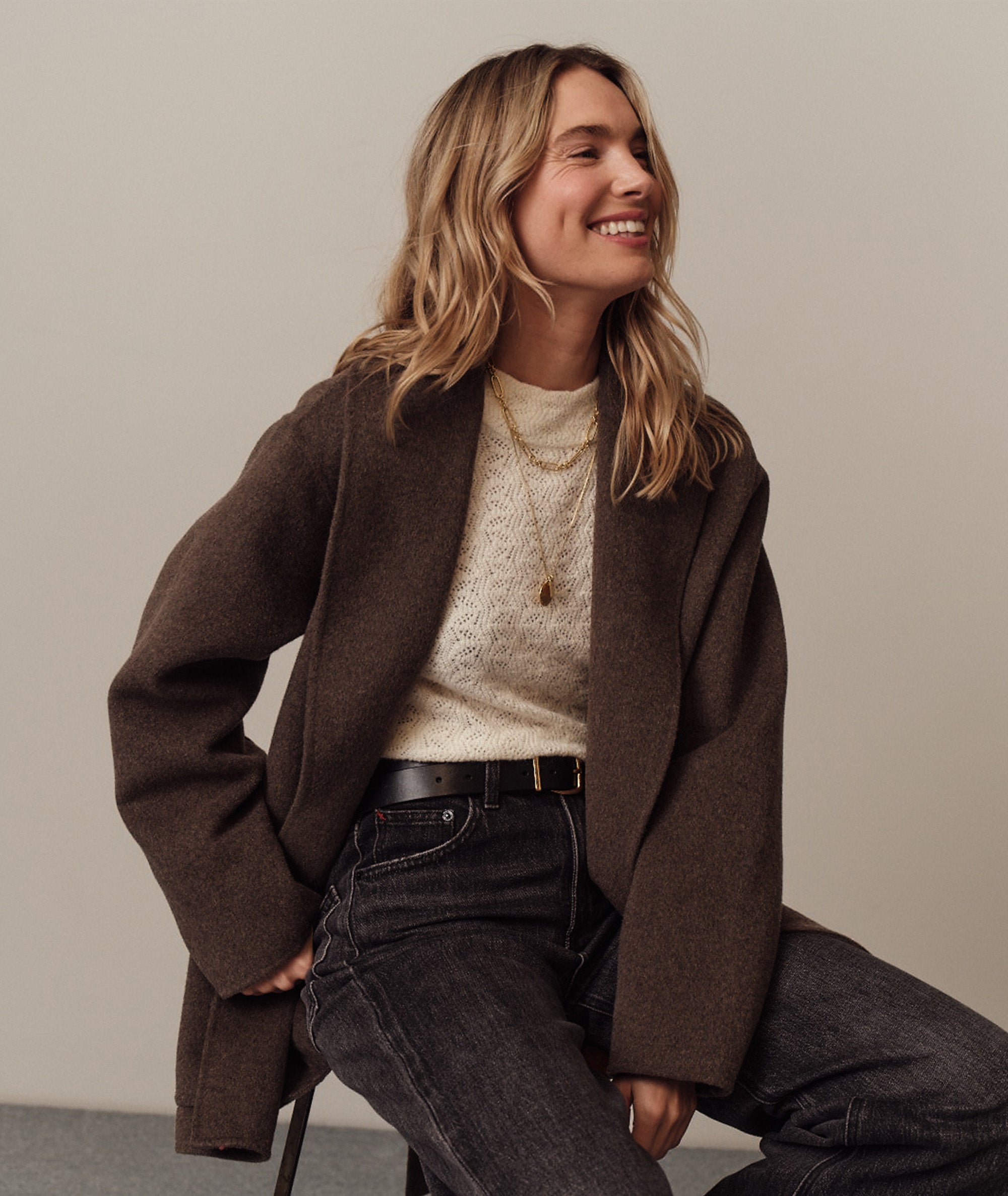 Lucia Pointelle Mock Neck Sweater