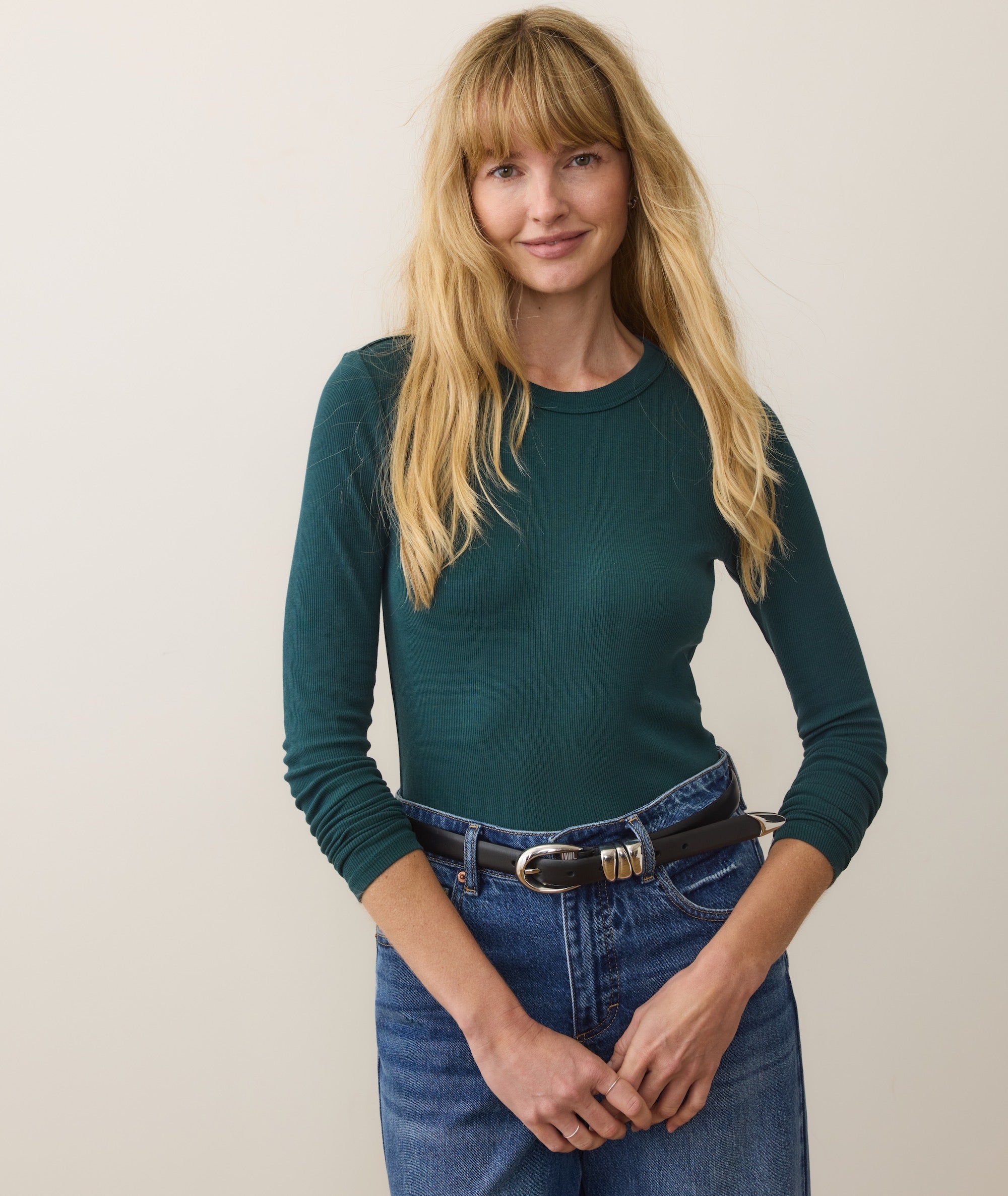 Lexi Rib Sun-In Long Sleeve Crew Tee