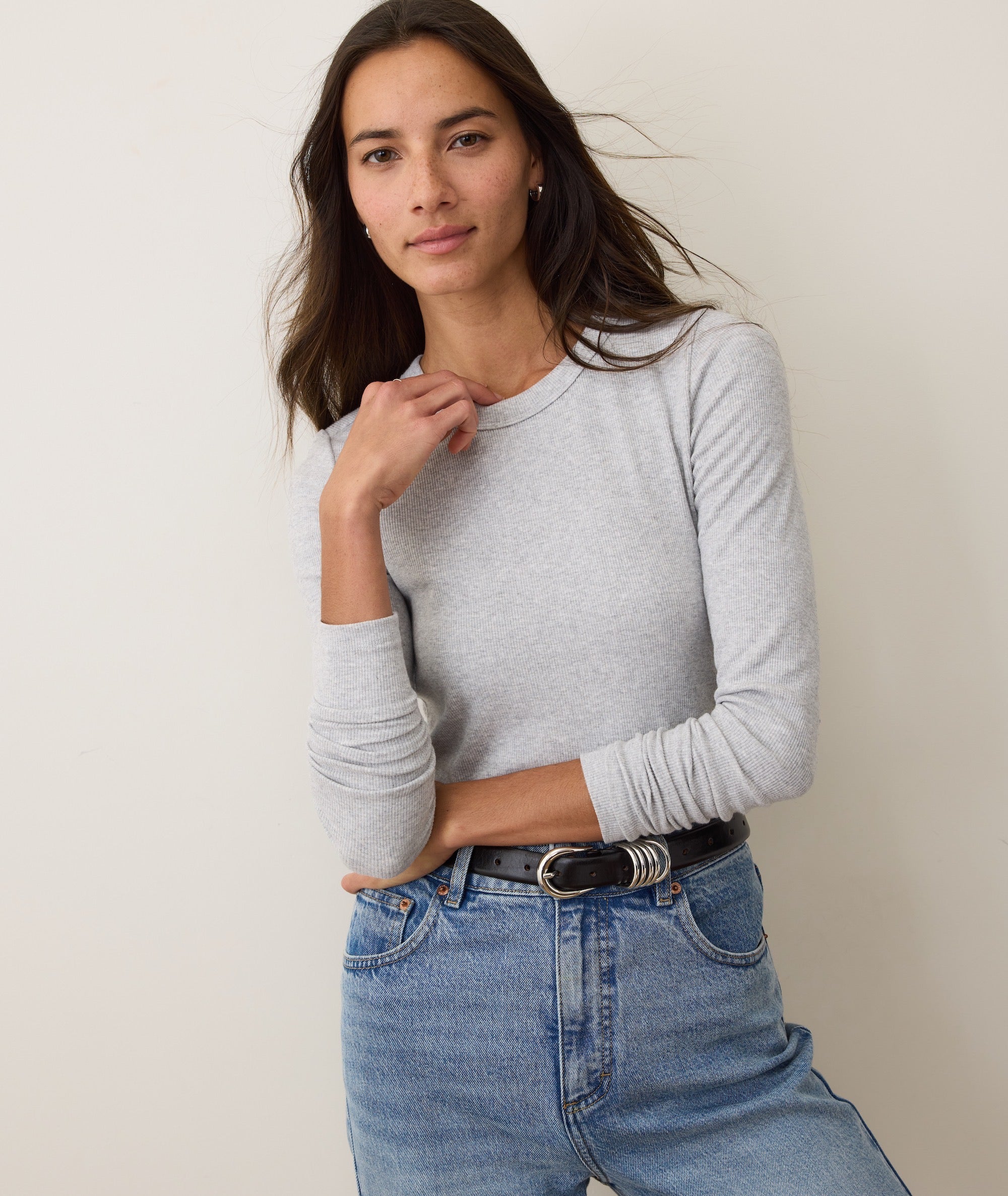 Lexi Rib Sun-In Long Sleeve Crew Tee
