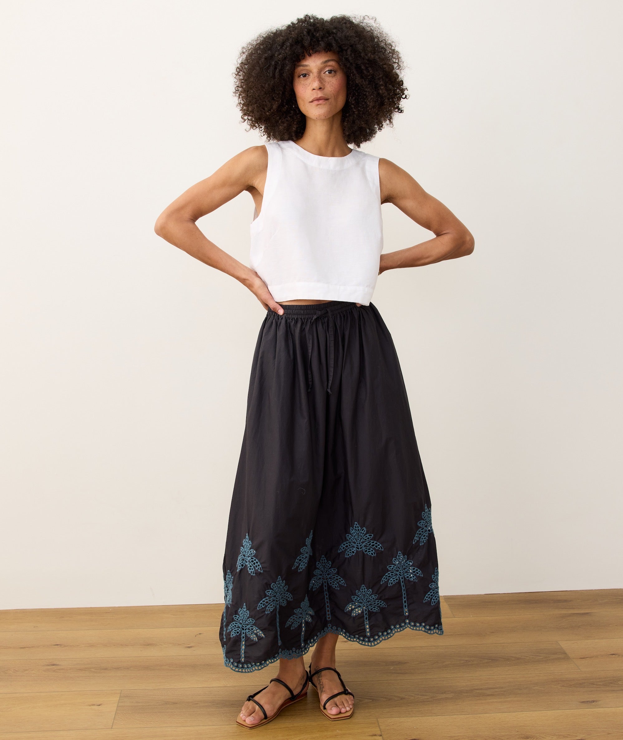 Ryland Eyelet Drawstring Skirt