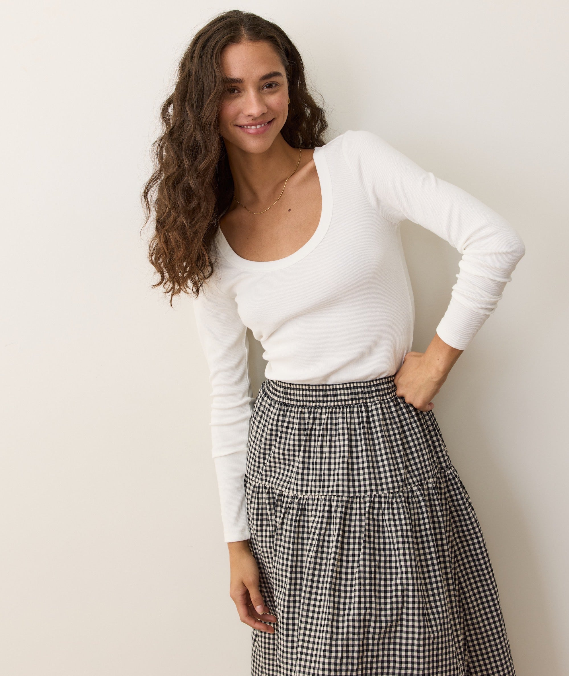 Lexi Rib Sun-In Long Sleeve Scoop Tee