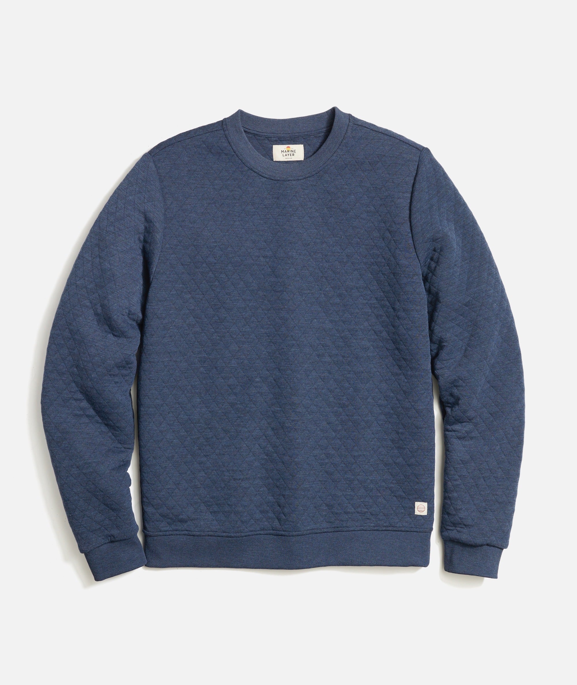 Men's Corbet Quilted Crewneck in Navy