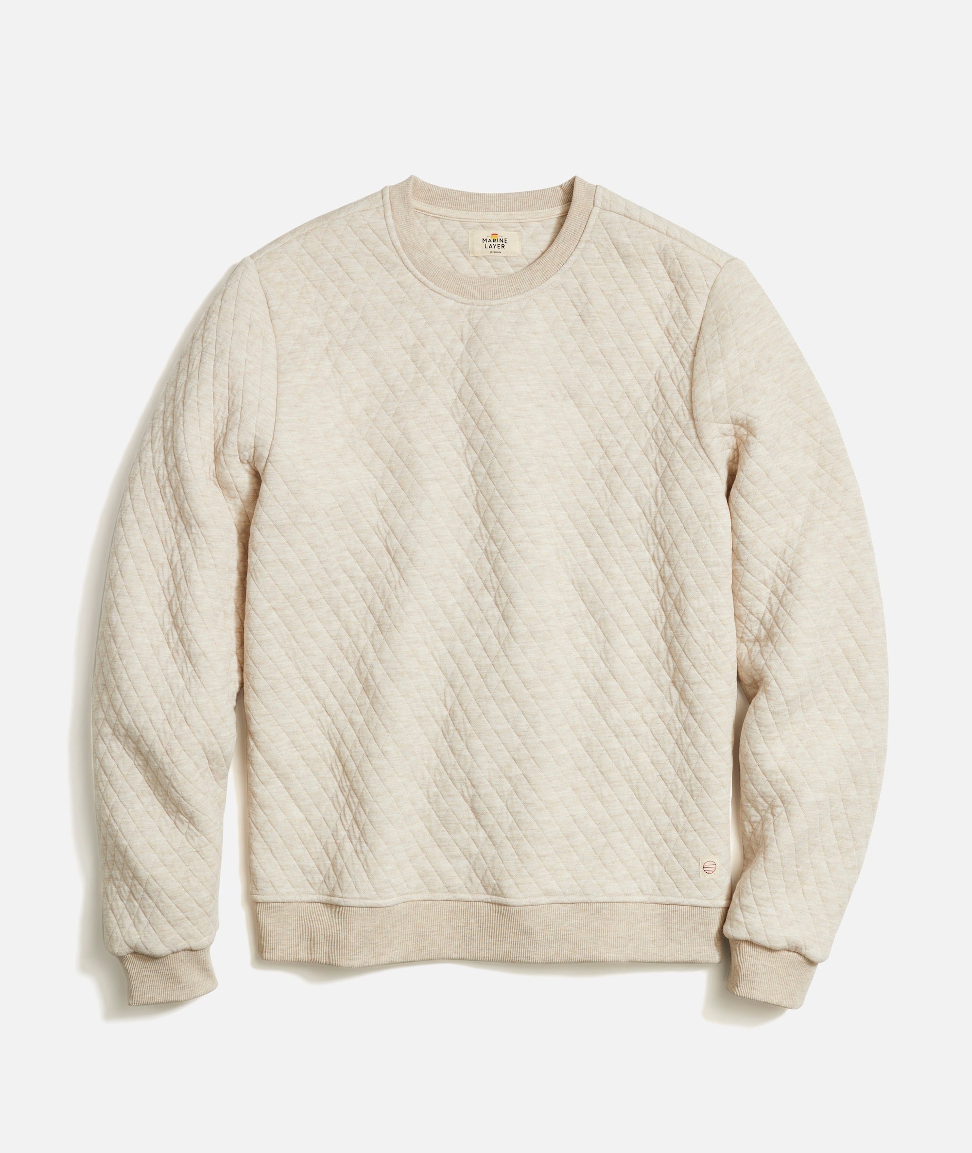 Men's Corbet Quilted Crewneck in Oat