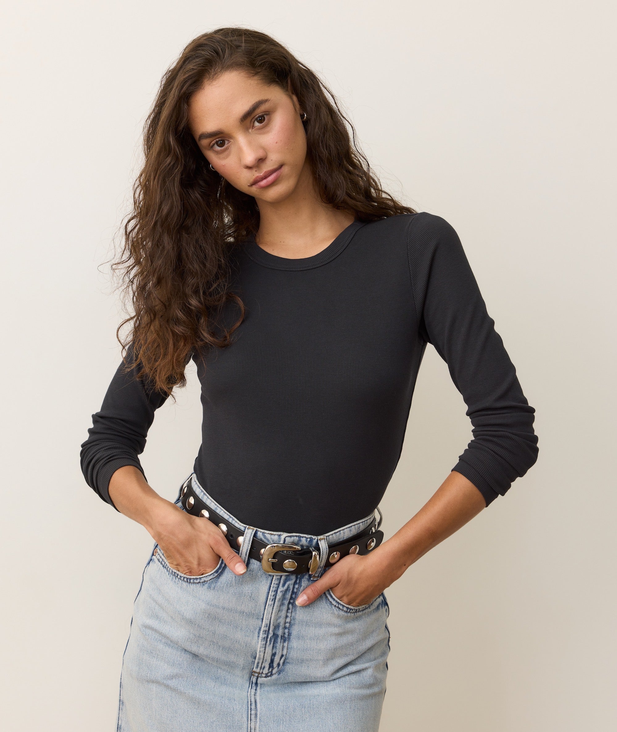 Lexi Rib Sun-In Long Sleeve Crew Tee