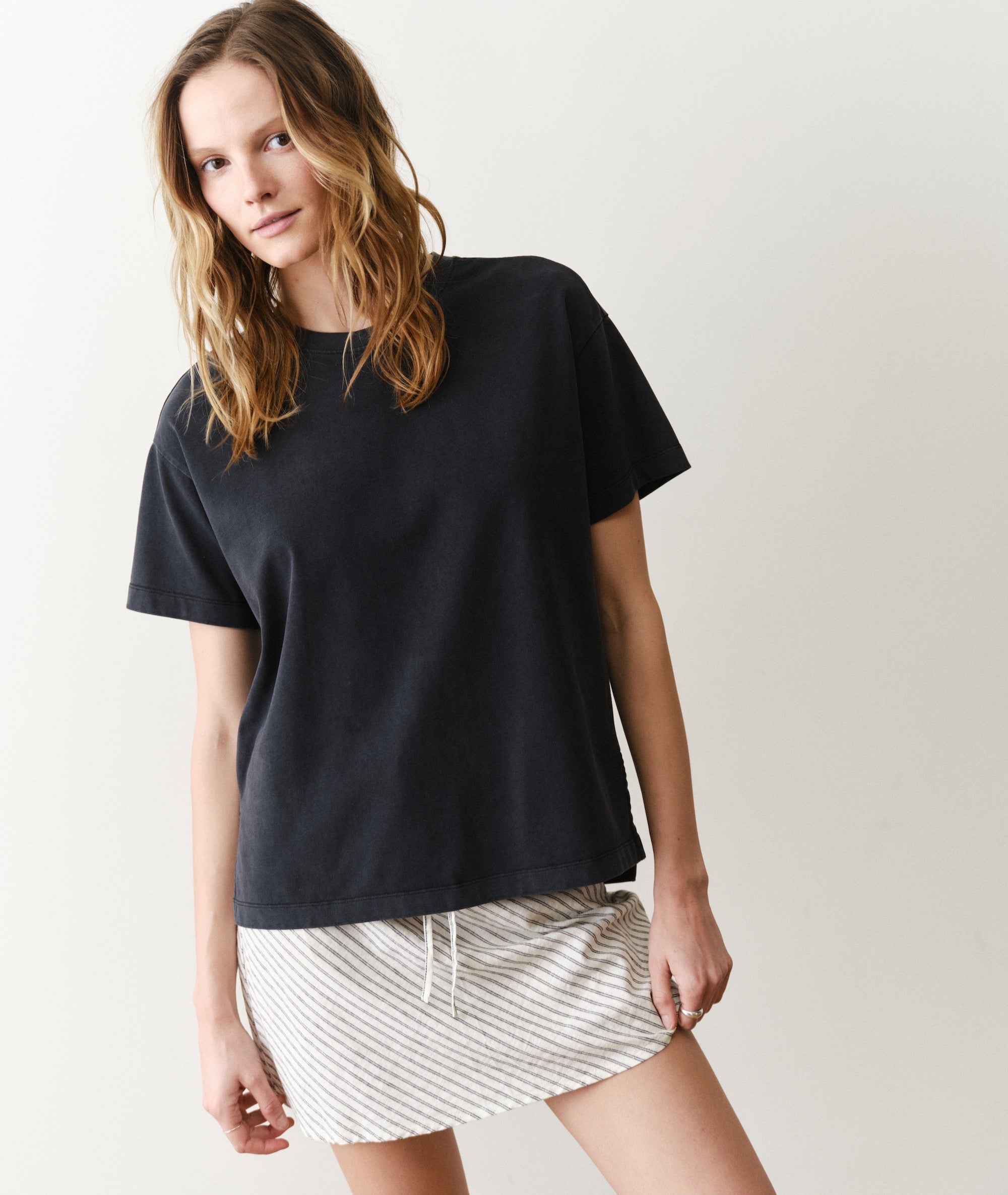 Luxe Sueded Oversized Crew Tee